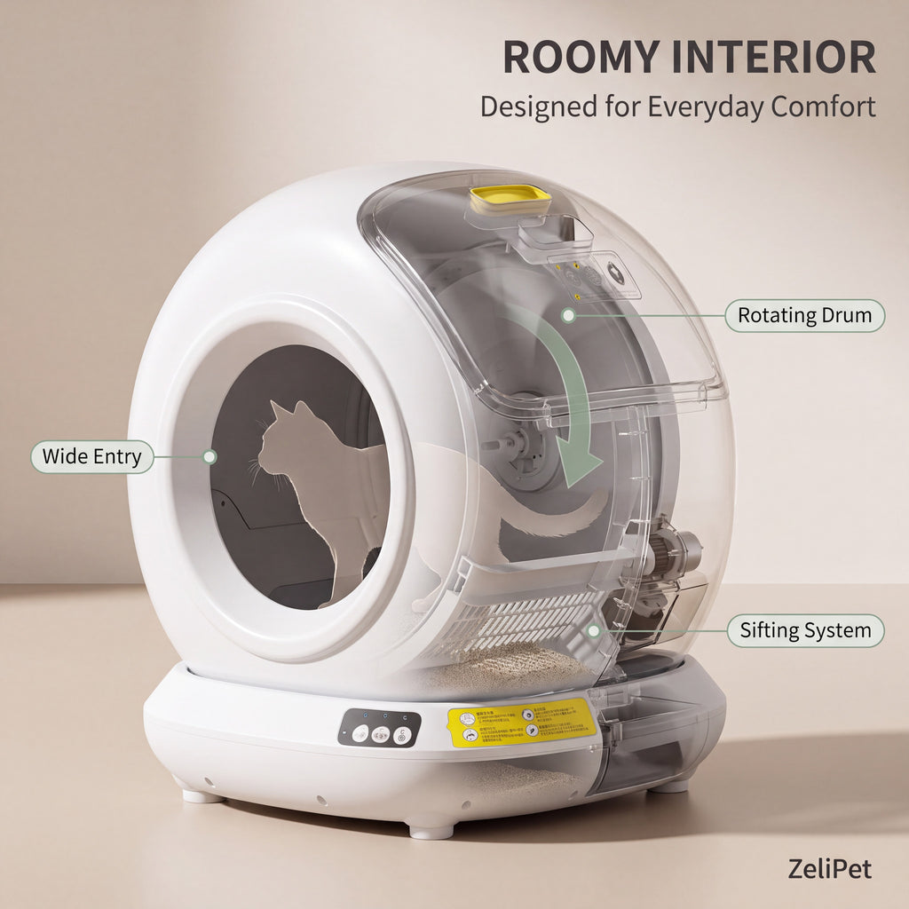 ZeliPet™ Smart 78L Automatic Self-Cleaning Cat Litter Box - Fully Enclosed APP Control for Multi-Cat Homes