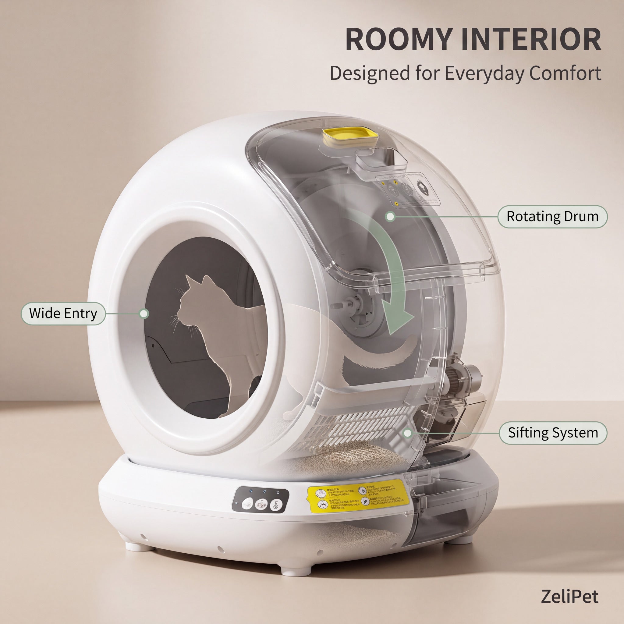 ZeliPet™ Smart 78L Automatic Self-Cleaning Cat Litter Box - Fully Enclosed APP Control for Multi-Cat Homes